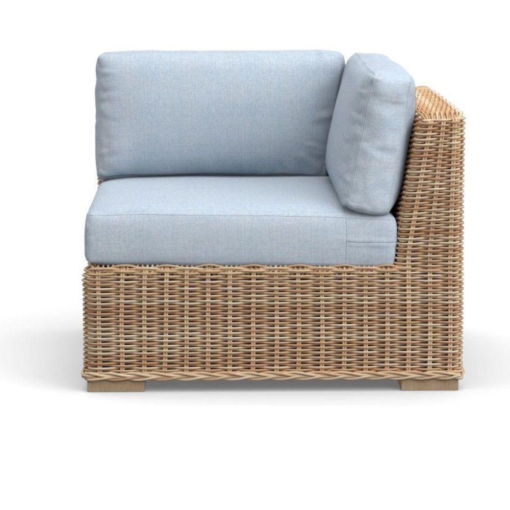 Pottery Barn Huntington Roll Arm Corner Sectional Chair Cushion Cover Chambray